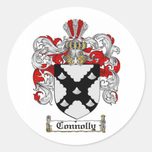 STICKER ROND LE CREST DE FAMILLE DE CONNOLLY - MANTEAU DE