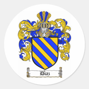 STICKER ROND LE CREST DE FAMILLE DE DIAZ - MANTEAU DE DIAZ DES