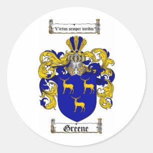 STICKER ROND LE CREST DE FAMILLE DE GREENE - MANTEAU DE GREENE