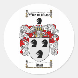 STICKER ROND LE CREST DE FAMILLE DE HALL - MANTEAU DE HALL DES