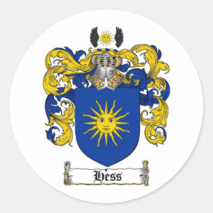 STICKER ROND LE CREST DE FAMILLE DE HESS - MANTEAU DE HESS DES