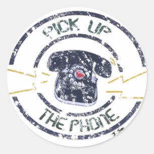 Sticker Rond Le cru affligé prennent l'autocollant de téléph