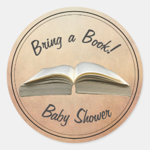 Sticker Rond Le cru apportent un baby shower de livre