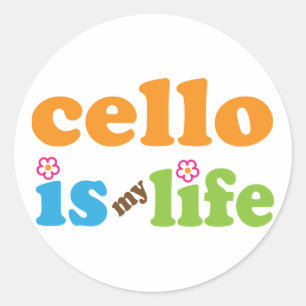 Sticker Rond Le Cute Cello Est Mon Design De Vie