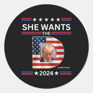Sticker Rond Le D Donald Trump veut l'élection présidentielle d