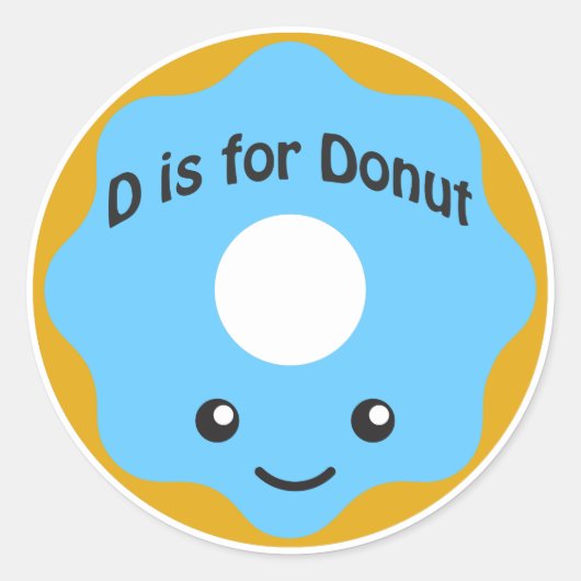 Sticker Rond Le D ravissant est pour Donut (Devant)