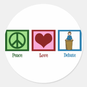 Sticker Rond Le débat sur l'amour pour la paix