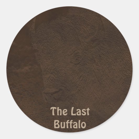 Sticker Rond Le Dernier Buffalo - Bison-Lover Leather-look Art (Devant)