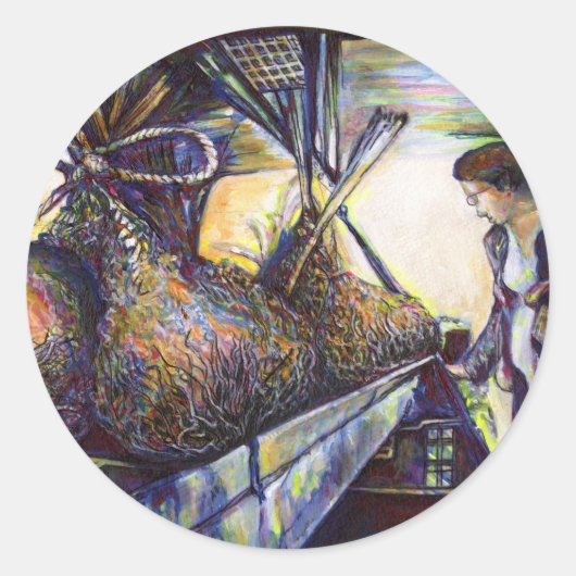 Sticker Rond Le destin hurlant de la vie (Devant)