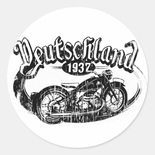 Sticker Rond Le Deutschland Motowear (Devant)