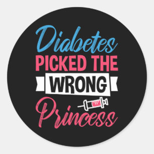 Sticker Rond Le Diabète A Pris La Mauvaise Princesse