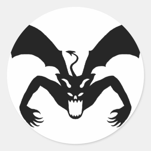 Sticker Rond Le diable blanc et noir (Devant)