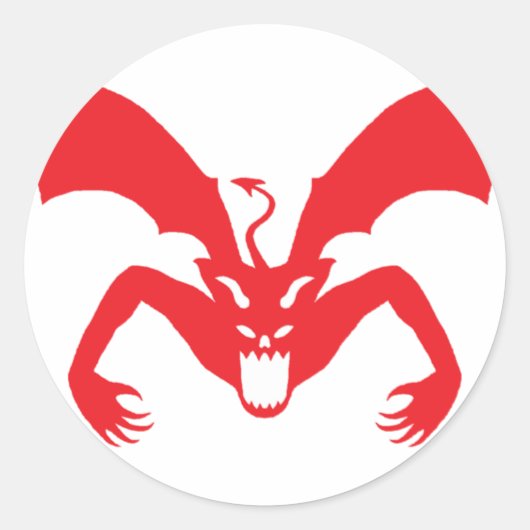 Sticker Rond Le diable blanc et rouge (Devant)