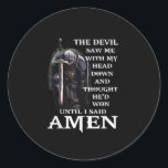 Sticker Rond Le Diable M'A Vu Avec Ma Tête En Bas Jusqu'À Ce Qu<br><div class="desc">C'est un gage pour votre famille,  friends who love Jesus. They will be happy to receive this gift from you during the holiday season or any other day.</div>