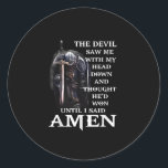 Sticker Rond Le Diable M'A Vu Avec Ma Tête En Bas Jusqu'À Ce Qu<br><div class="desc">C'est un gage pour votre famille,  friends who love Jesus. They will be happy to receive this gift from you during the holiday season or any other day.</div>
