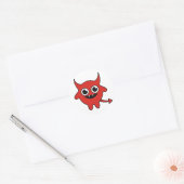 Sticker Rond Le diable mignon (Enveloppe)