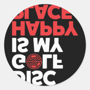 Sticker Rond Le Disc Golf Est Mon Endroit Heureux - Design Mini