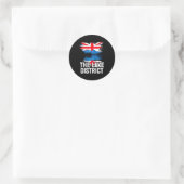 Sticker Rond Le district des lacs + drapeau britannique (Sac)