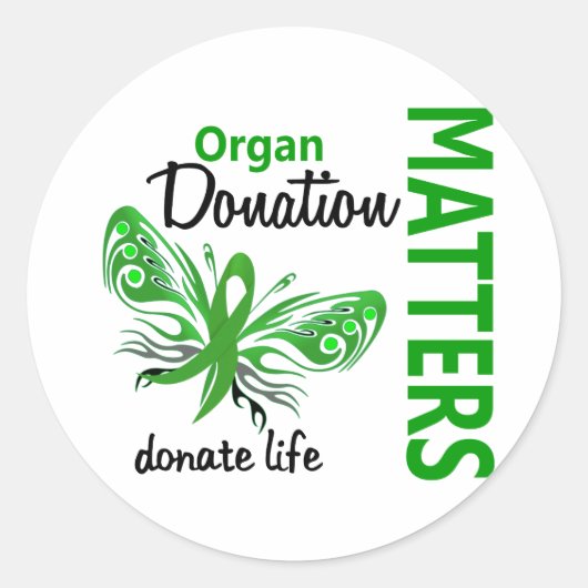Sticker Rond Le don d'organes papillon Hope Matters (Devant)