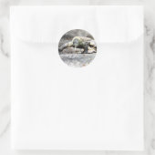 Sticker Rond Le dragon de Komodo sur les chasses (Sac)