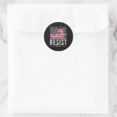 Sticker Rond Le Drapeau Américain Nous Le Peuple Résiste (Sac)