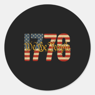 Sticker Rond Le drapeau américain vintage 1776 patriotique du p