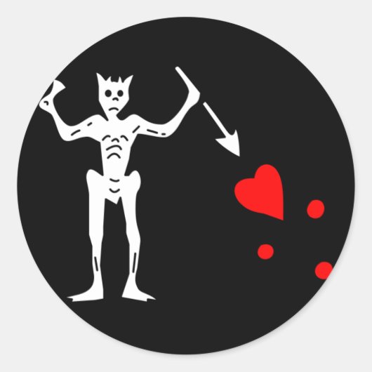 Sticker Rond Le drapeau authentique de la Barbe Noire (Devant)