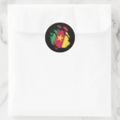 Sticker Rond Le drapeau camerounais déchiré (Sac)