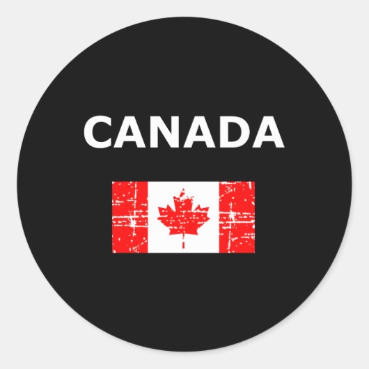 Sticker Rond Le drapeau canadien La Feuille d'érable canadienne (Devant)