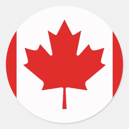 Sticker Rond Le drapeau de la Feuille d'érable du Canada (Devant)