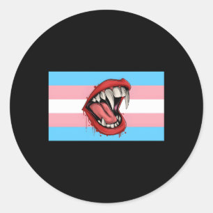 Sticker Rond Le Drapeau De La Fierté Transgenre Halloween