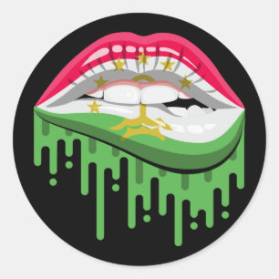 Sticker Rond Le drapeau de la racine de la fierté du Tadjikista