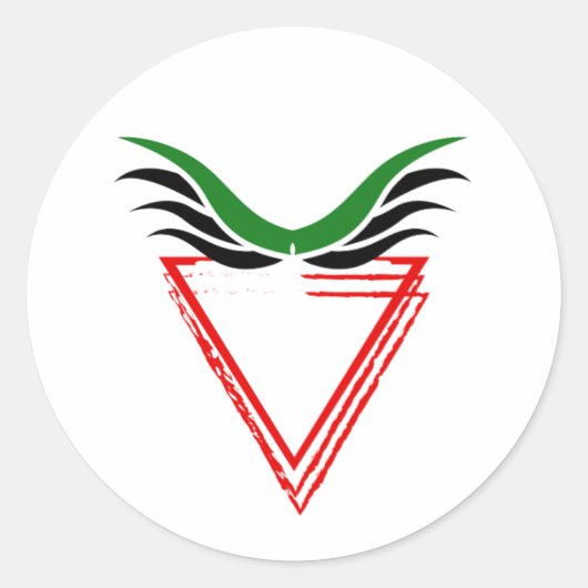 Sticker Rond Le drapeau de l'apartheid de la Palestine libre (Devant)