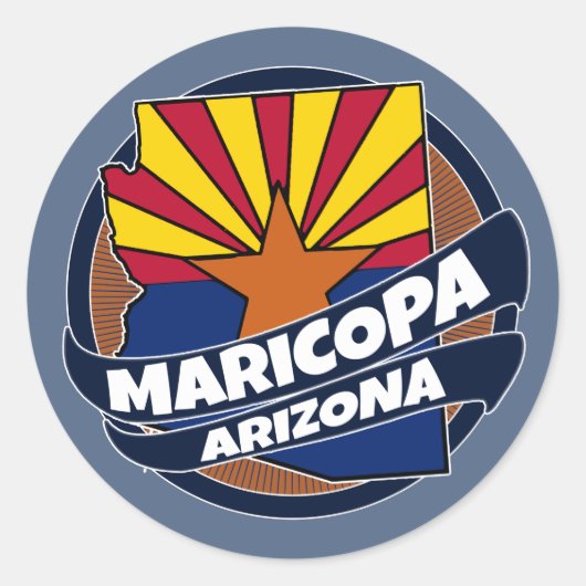 Sticker Rond Le drapeau de Maricopa Arizona a éclaté autocollan (Devant)
