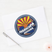 Sticker Rond Le drapeau de Maricopa Arizona a éclaté autocollan (Enveloppe)