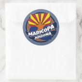 Sticker Rond Le drapeau de Maricopa Arizona a éclaté autocollan (Sac)