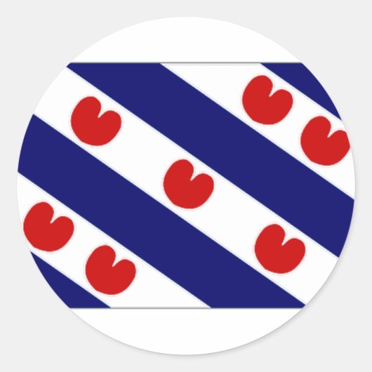 Sticker Rond Le drapeau de Pays-Bas Friesland (Devant)