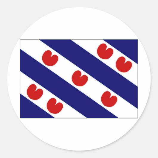 Sticker Rond Le drapeau de Pays-Bas Friesland (Devant)