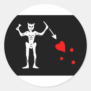 Sticker Rond Le drapeau de pirate de Blackbeard Edouard