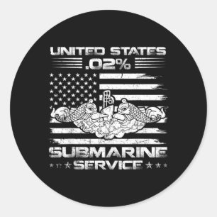 Sticker Rond Le drapeau de sous-marin 02 vétéran sous-marinier