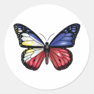 Sticker Rond Le drapeau des papillons des Philippines