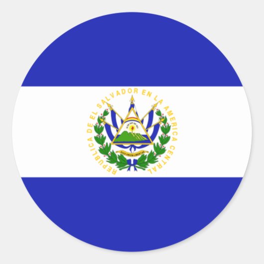 Sticker Rond Le drapeau du Salvador. (Devant)