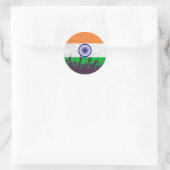 Sticker Rond Le drapeau indien avec l'audience (Sac)