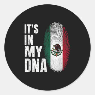 Sticker Rond Le Drapeau Mexicain Mexique C'Est Dans Mon Adn