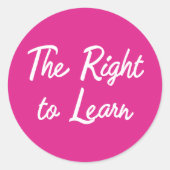 Sticker Rond Le droit d'apprendre (Devant)