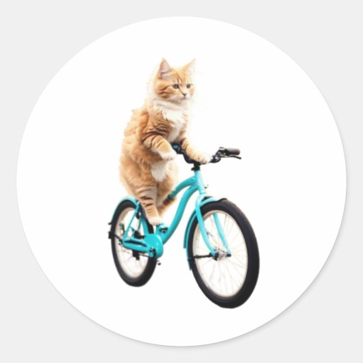 Sticker Rond Le drôle de chat (Devant)