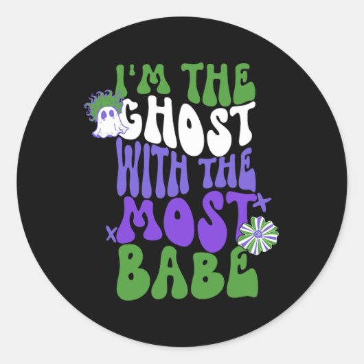 Sticker Rond Le Fantôme Avec Le Plus De Babes Appael (Devant)