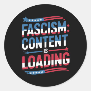 Sticker Rond Le fascisme charge la manifestation patriotique du