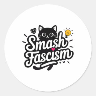 Sticker Rond Le Fascisme Smash Résiste Au Fascisme Pour Les Fem