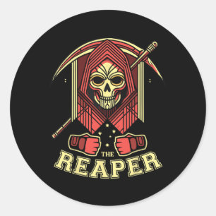 Sticker Rond Le Faucheur Mma Bjj Kickboxing Boxe Combattant de